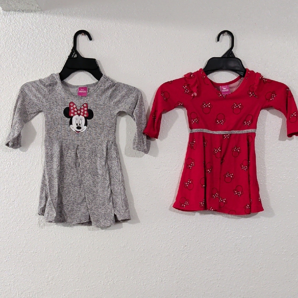 Disney Minnie Mouse Gray and Red Baby Dress Set